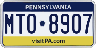 PA license plate MTO8907