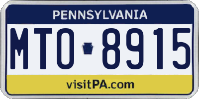 PA license plate MTO8915