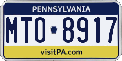 PA license plate MTO8917