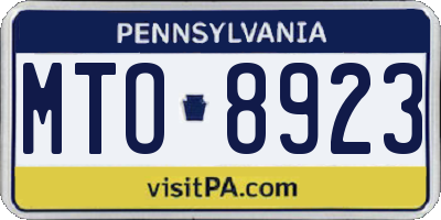 PA license plate MTO8923