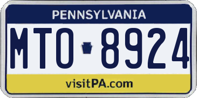 PA license plate MTO8924