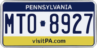 PA license plate MTO8927