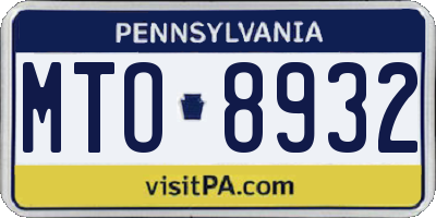 PA license plate MTO8932