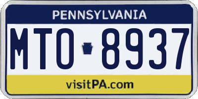 PA license plate MTO8937