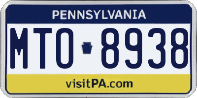 PA license plate MTO8938