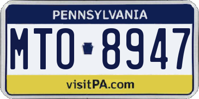 PA license plate MTO8947