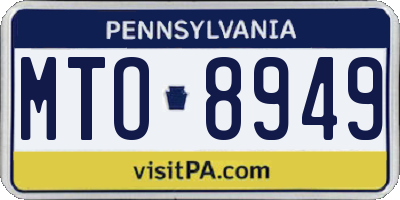 PA license plate MTO8949