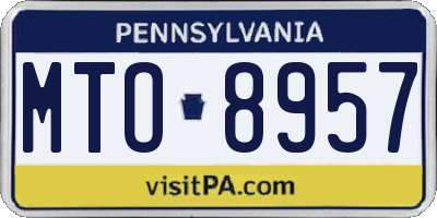 PA license plate MTO8957