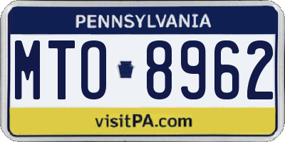 PA license plate MTO8962