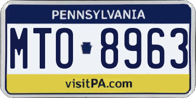 PA license plate MTO8963