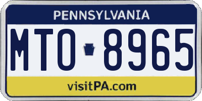PA license plate MTO8965