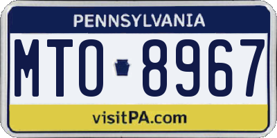 PA license plate MTO8967