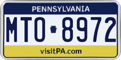 PA license plate MTO8972