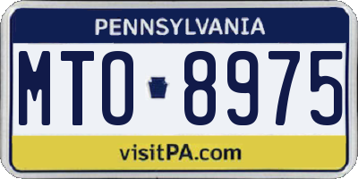 PA license plate MTO8975
