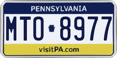 PA license plate MTO8977