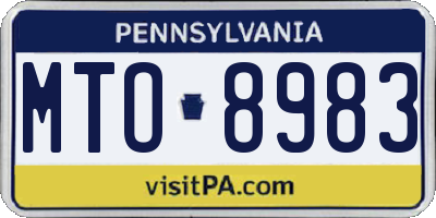 PA license plate MTO8983