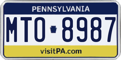 PA license plate MTO8987