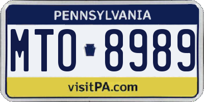 PA license plate MTO8989