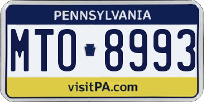 PA license plate MTO8993