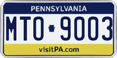 PA license plate MTO9003