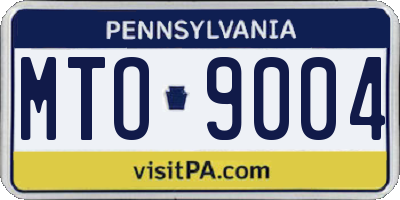 PA license plate MTO9004