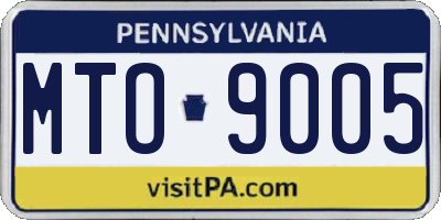 PA license plate MTO9005