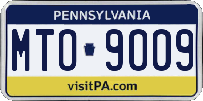 PA license plate MTO9009