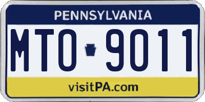 PA license plate MTO9011