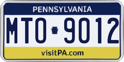 PA license plate MTO9012