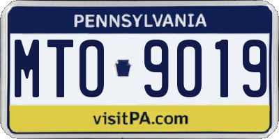 PA license plate MTO9019