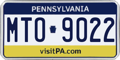 PA license plate MTO9022