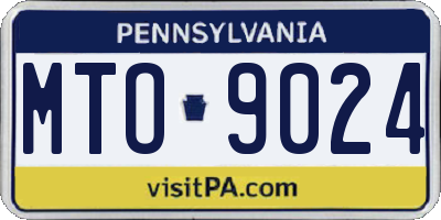 PA license plate MTO9024