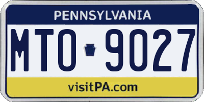 PA license plate MTO9027