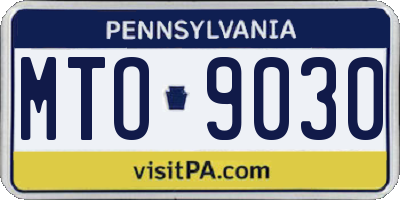 PA license plate MTO9030