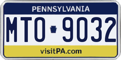 PA license plate MTO9032