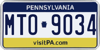 PA license plate MTO9034