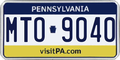 PA license plate MTO9040