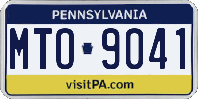 PA license plate MTO9041