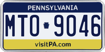 PA license plate MTO9046