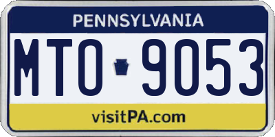 PA license plate MTO9053