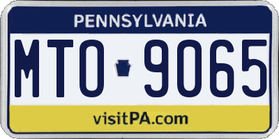 PA license plate MTO9065