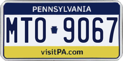 PA license plate MTO9067