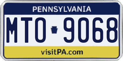 PA license plate MTO9068