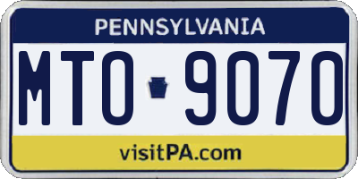 PA license plate MTO9070