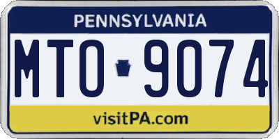 PA license plate MTO9074