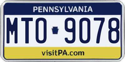 PA license plate MTO9078