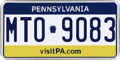 PA license plate MTO9083