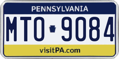 PA license plate MTO9084
