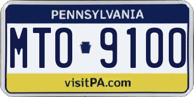 PA license plate MTO9100