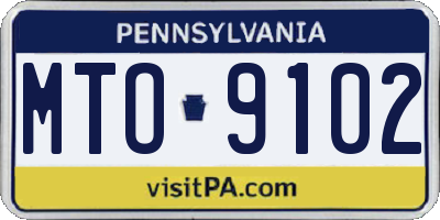 PA license plate MTO9102